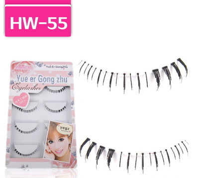 專業(yè)假睫毛批發(fā)推薦 HW-55#純手工透明梗下睫毛5對裝